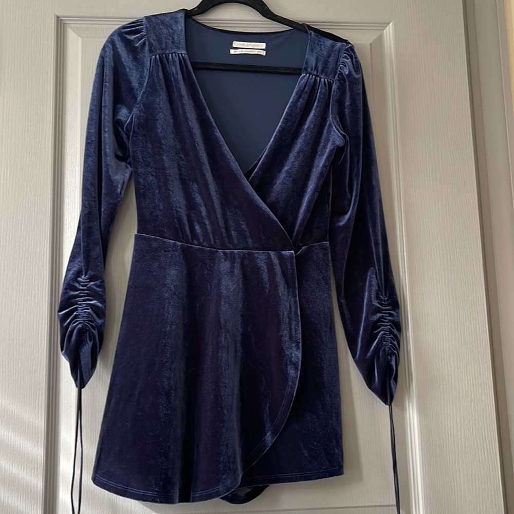 Urban Outfitters Blue Velvet Romper